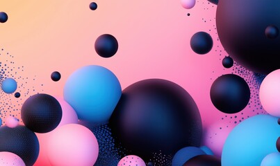 Poster - Colorful abstract spheres on gradient background for modern design and art