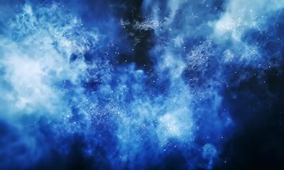 Poster - Seamless flowing blue gradient waves with soft transitions made with Generative AI technology