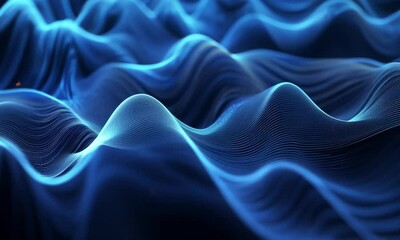 Poster - Soft flowing blue gradients moving like ocean currents in seamless loop made with Generative AI technology