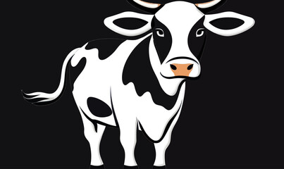 Poster - Minimalist Cow Vector Logo Design for T-Shirt Graphics and Branding