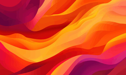Poster - Vibrant Abstract Memphis Style Background with Orange Gradients in Flat Minimalist Vector