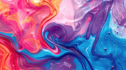 Poster - Abstract pastel flowing patterns with pink and blue hues. Background image of pink and blue mixing together and swirling pattern. Artistic design. Digital art for vibrant and elegant design. AIG51.