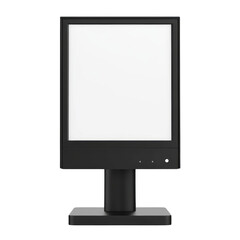 Poster - sleek, modern black digital display stand with blank screen, perfect for advertising or information purposes in various settings. minimalist design enhances its versatility