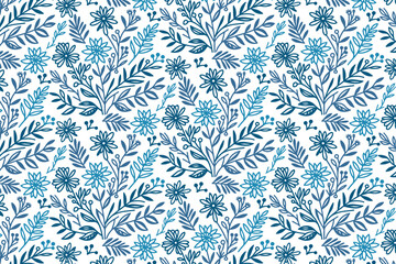  modern blue line art floral sketch in one line format for pillow cover textile fashion fabric and wrapping paper

