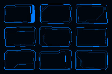 Wall Mural - frame technology cyberpunk design element. technology hi-tech element