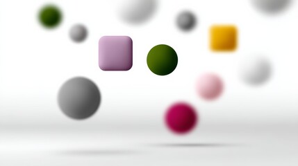 Poster - Bunch of colorful spheres are floating in the air. The spheres are of different sizes and colors, creating a sense of movement and energy. The image conveys a feeling of playfulness and creativity