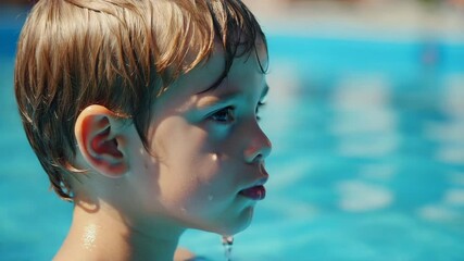 Poster - portrait of the girl in the pool