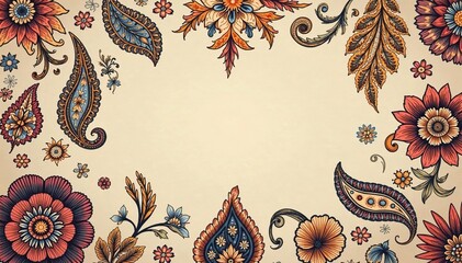  Subtle paisley pattern in muted earth tones Perfect for background , repeating, bohochic, minimal