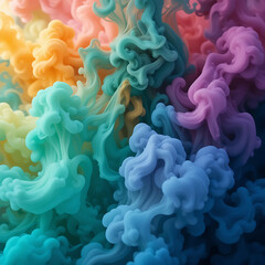 Poster - Colorful Abstract Patterns Created by Swirling Fluid Shapes in Vibrant Tones During a Creative Art Session