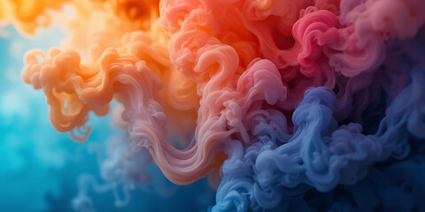 Poster - Colorful Swirling Patterns Create an Abstract Visual Display in Vibrant Shades of Blue, Pink, and Orange in a Captivating Fluid Design