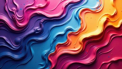 Wall Mural - Abstract swirling paint texture, vibrant colors, macro, paint, closeup