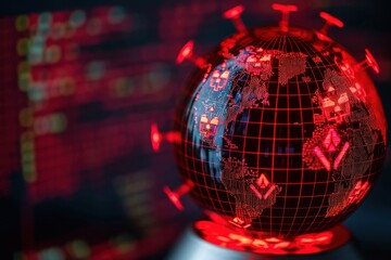 Poster - Global Pandemic, A Digital Representation of a World-Wide Virus Outbreak