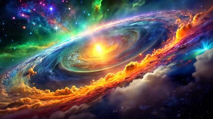 Wall Mural - Cosmic Swirl A Kaleidoscope of Colors in the Vast Expanse of the Universe