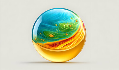 Poster - Beautiful Close-Up of Colorful Soap Bubble with High-Quality Detail