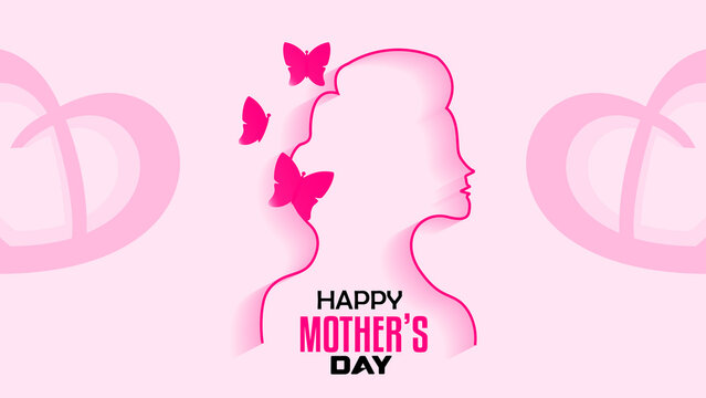 Happy Mother's day Poster, Web Banner, Premium Design, Cover Page Design, Celebration Day Background