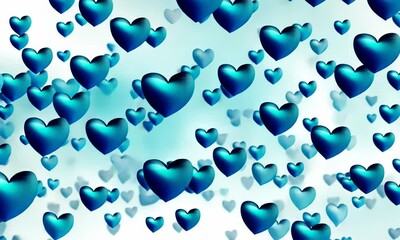 Wall Mural - love valentine's background with pink falling hearts over white. valentine's day background with red