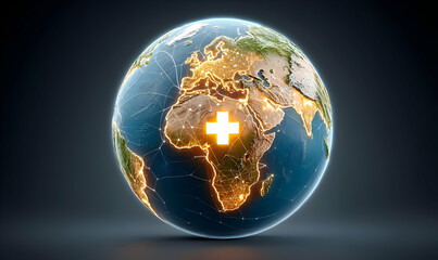 Poster - High-Quality 3D Illustration of Earth with Network Connections