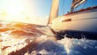 © Rangga Bimantara - Yacht sailing on open water with splashes and sun