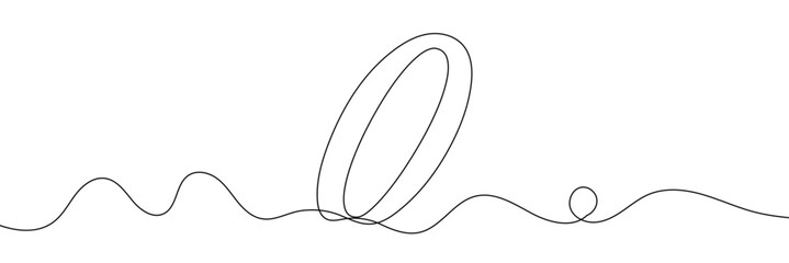 Aufkleber - number 0 in continuous line drawing style. line art of number nine. vector illustration. abstract dr