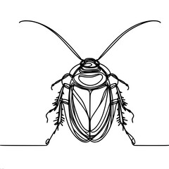 Poster - Vector illustration of a cicada in a minimalist style  
