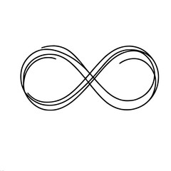 Aufkleber - Infinite loop symbol in minimalist style on white background  ,  one line vector