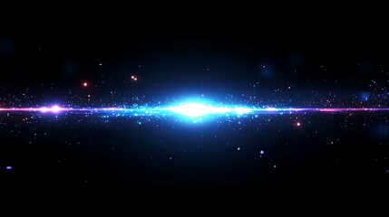 Vibrant Galaxy with Blue and Orange Stars, A vibrant cosmic scene featuring a galaxy with bright blue and orange stars