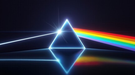 Poster - Prism refracting light into a rainbow spectrum.