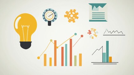 Poster - Colorful infographic displaying innovation, analysis, and growth.
