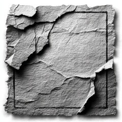 Fototapete - Abstract Gray Texture: Torn Paper with Black Border - Distressed and Edgy Background for Creative Projects