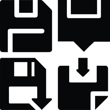 Save icon Vector Silhoette Bundle Set Collection