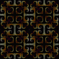 Fototapete - Mosaic dots ornament pattern like textured background. Vector illustration. Seamless pattern