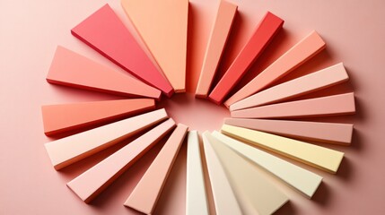 Poster - Circular spectrum of pastel shades of pink and peach.