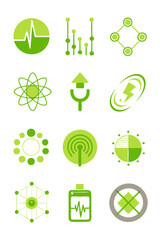 Poster - Green Technology Innovation Vector Icons Set on White