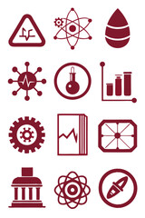 Poster - Set of icons for science, technology, and research