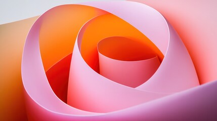 Poster - Intricate paper curves in soft pastel shades.