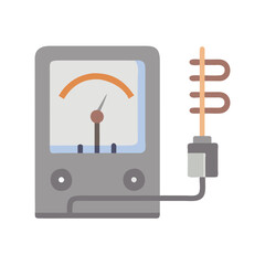 Poster - Analog Meter and Heating Element Flat Vector Illustration