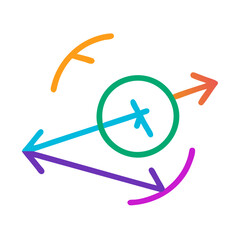 Poster - Colorful Circular Arrows Symbol with Black Background Abstract