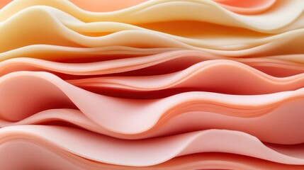 Poster - Layered, wavy, pastel-colored slices create an abstract pattern.