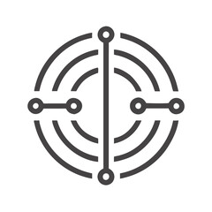 Poster - Minimalist Network Icon: Abstract Technology Connection Symbol