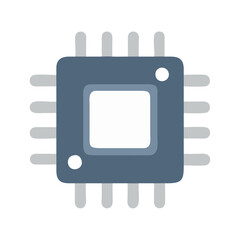 Poster - Simple Microchip Illustration on Black Background for Tech Projects