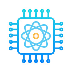 Poster - Quantum Computing Processor - Atomic Core Technology Illustration