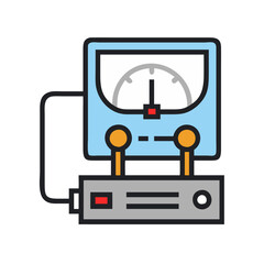 Poster - Electrical tester tool icon illustration on black background