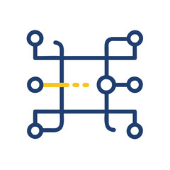 Poster - Abstract Network Connection Concept with Path Highlighted Route