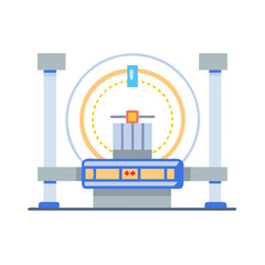 Poster - Stylized Industrial Machine with Circular Motion Design Element