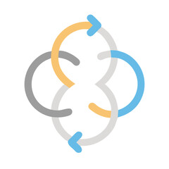 Poster - Four Colorful Circular Arrows Intertwined on a Black Background