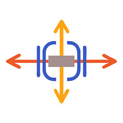 Poster - Directions icon with arrows, arcs, and a bar