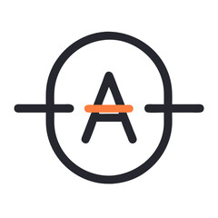 Poster - Ammeter Symbol Icon Illustration on Black Background