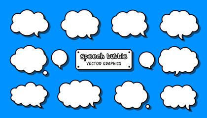 Poster - set of vector speech bubble labels. design elements special offer retro colors, chat icons, chat clo