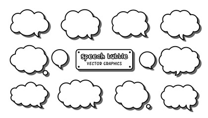 Poster - set of vector speech bubble labels. design elements special offer retro colors, chat icons, chat clo