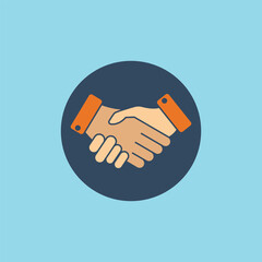 Fototapete - handshake flat style icon vector